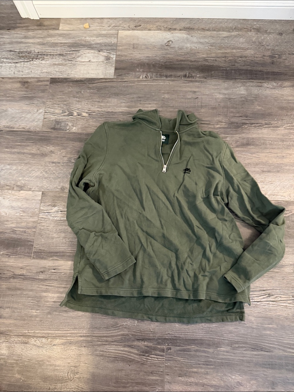 Roots Olive Green Quarter-Zip Pullover